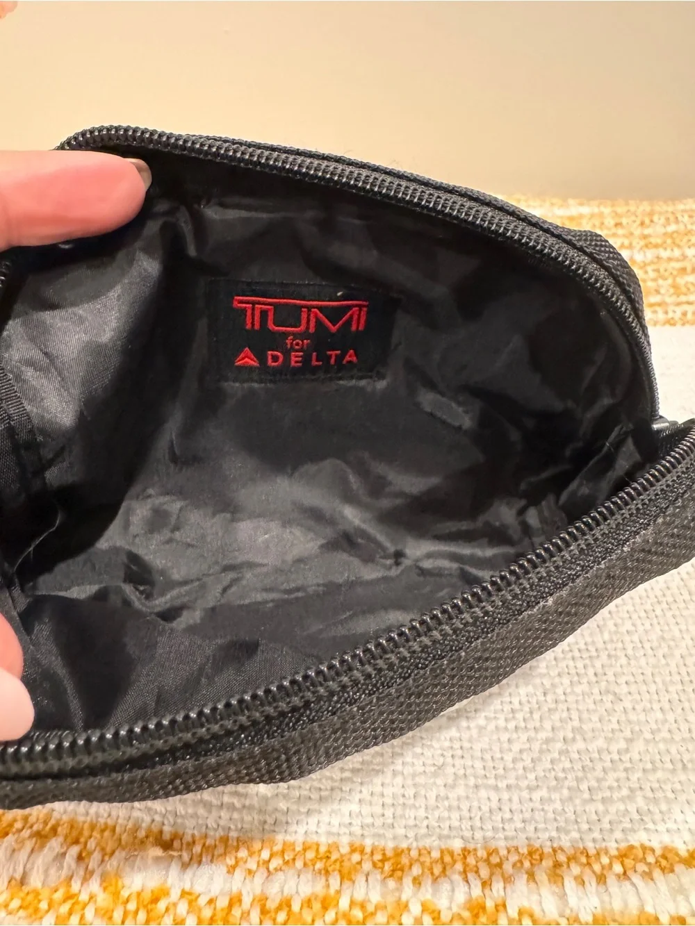 TUMI x Delta Black Nylon Travel Pouch - Compact Men's Accessory